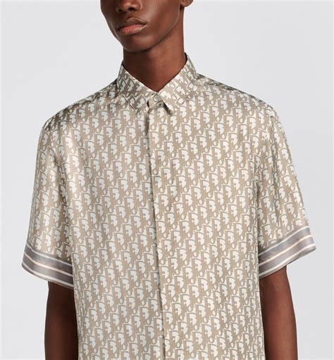 hawaiian short-sleeved shirt with dior oblique print|Dior Oblique Pixel Hawaiian Shirt Multicolor Silk Twill .